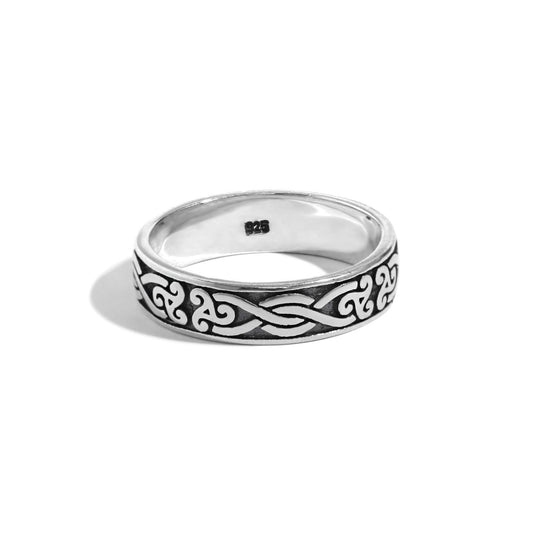 Patterned 925 Sterling Silver Ring