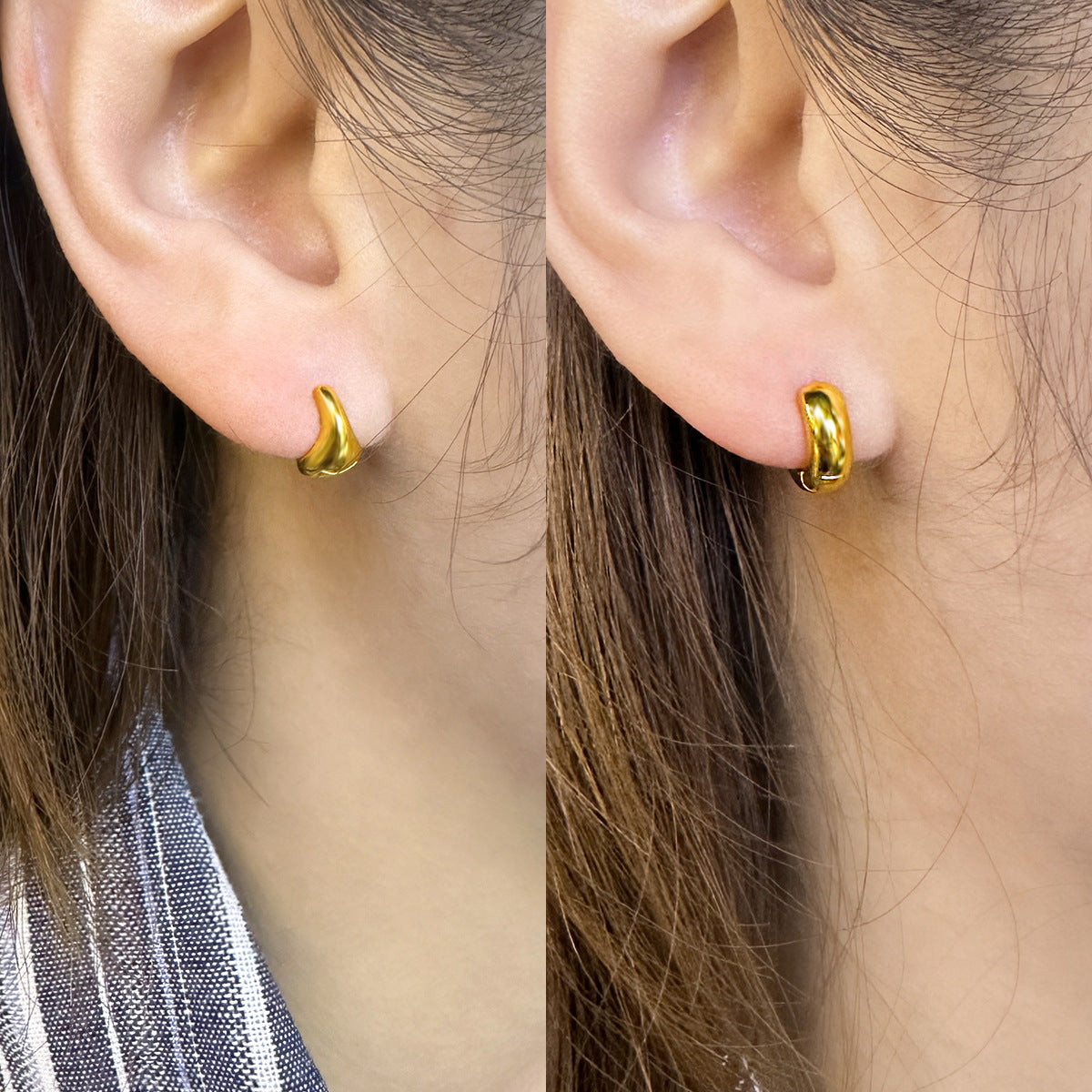 Geometry Minimalism Mini Circles 925 Sterling Silver Hoop Earring (Single)