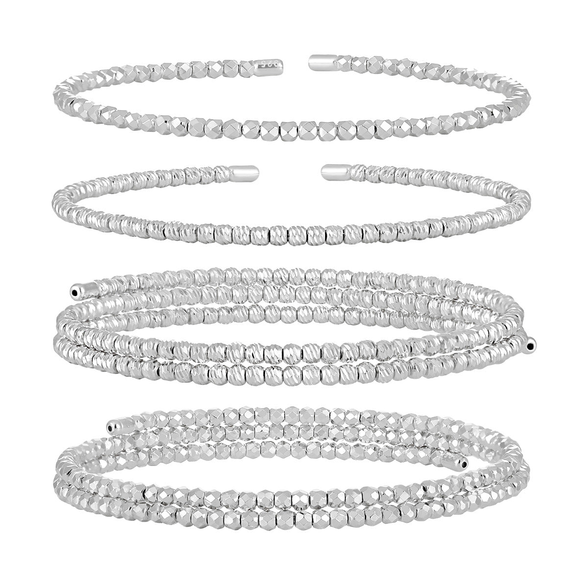 Fashion Irregular Geometry Women Carved 925 Sterling Silver Open Bangle