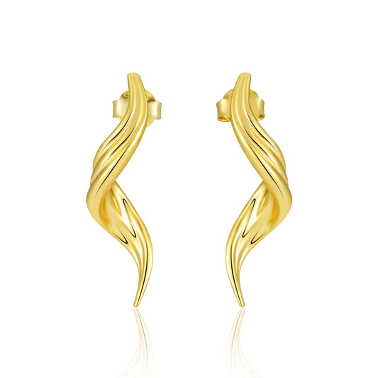 Fashion Irregular Flowing Water 925 Sterling Silver Dangling Earrings
