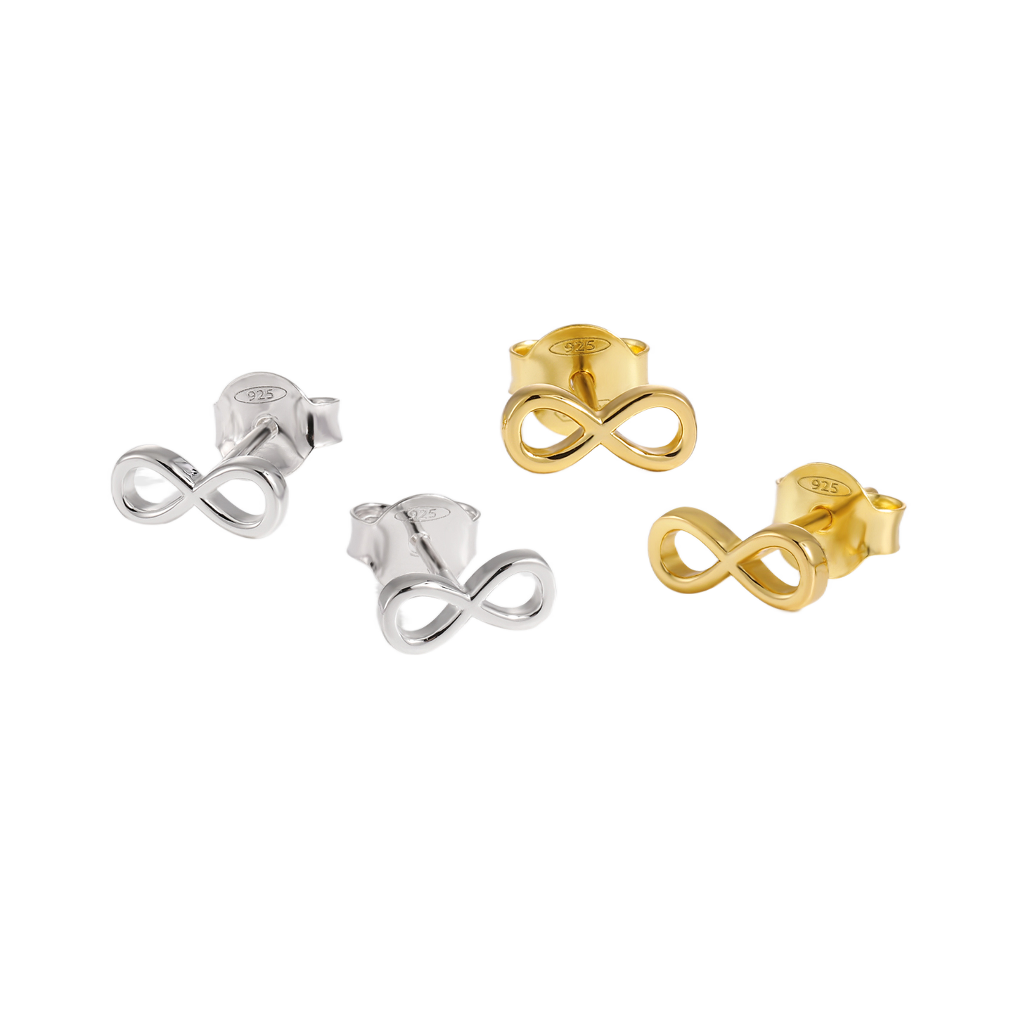 Gift Hollow Infinite ∞ 925 Sterling Silver Stud Earrings