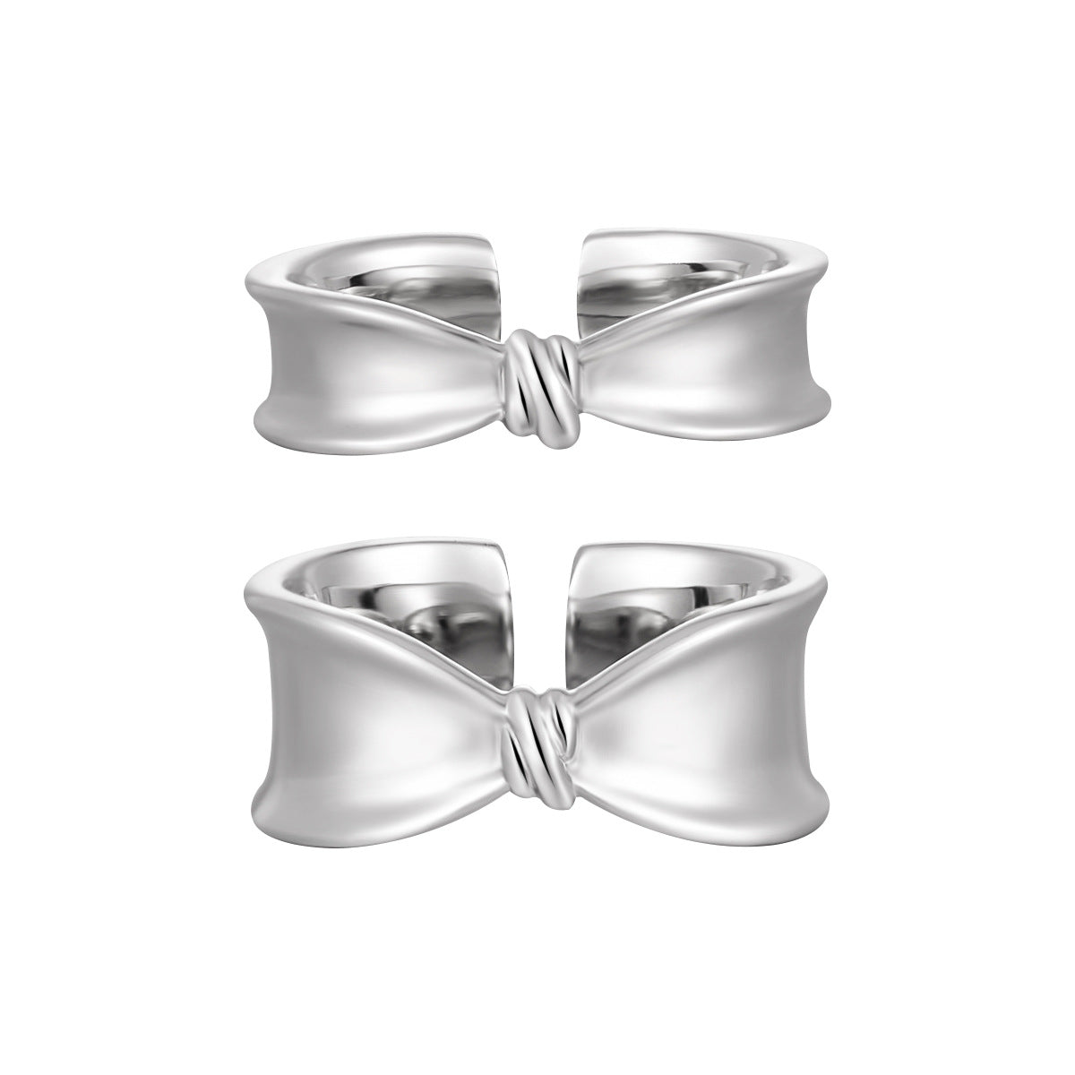 Girl Fashion Bow-knot 925 Sterling Silver Adjustable Ring