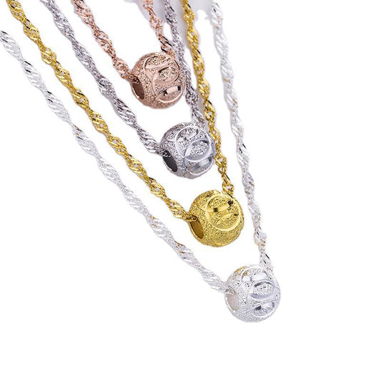 Modern Circle Pattern 925 Sterling Silver DIY Round Beads