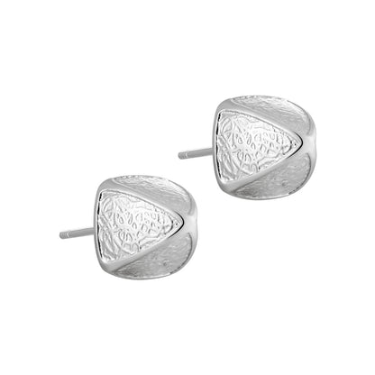 Mindful Irregular Triangular Pyramid 925 Sterling Silver Stud Earrings