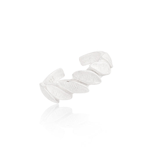 Party Irregular Leaves 925 Sterling Silver Adjustable Ring