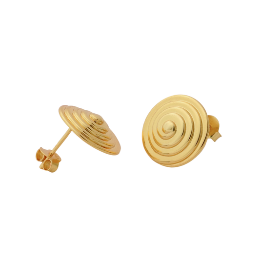Geometry Spiral Snail Shell 925 Sterling Silver Stud Earrings