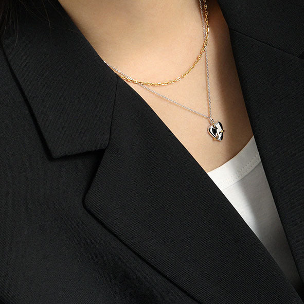 Mindful Embrace Heart 925 Sterling Silver Necklace