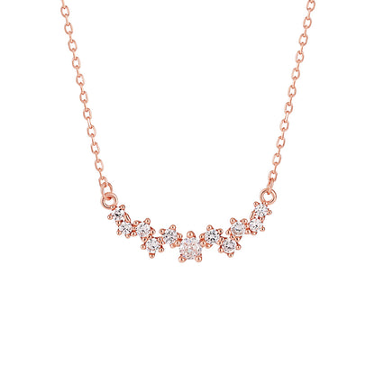 Women Beautiful Irregular CZ 925 Sterling Silver Necklace