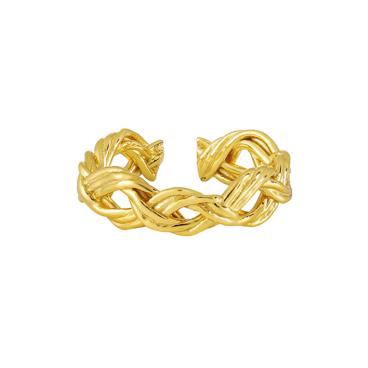 Modern Hollow Twisted 925 Sterling Silver Adjustable Ring