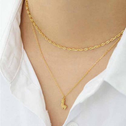 Choker Interlock 925 Sterling Silver Stacking Chain Necklace