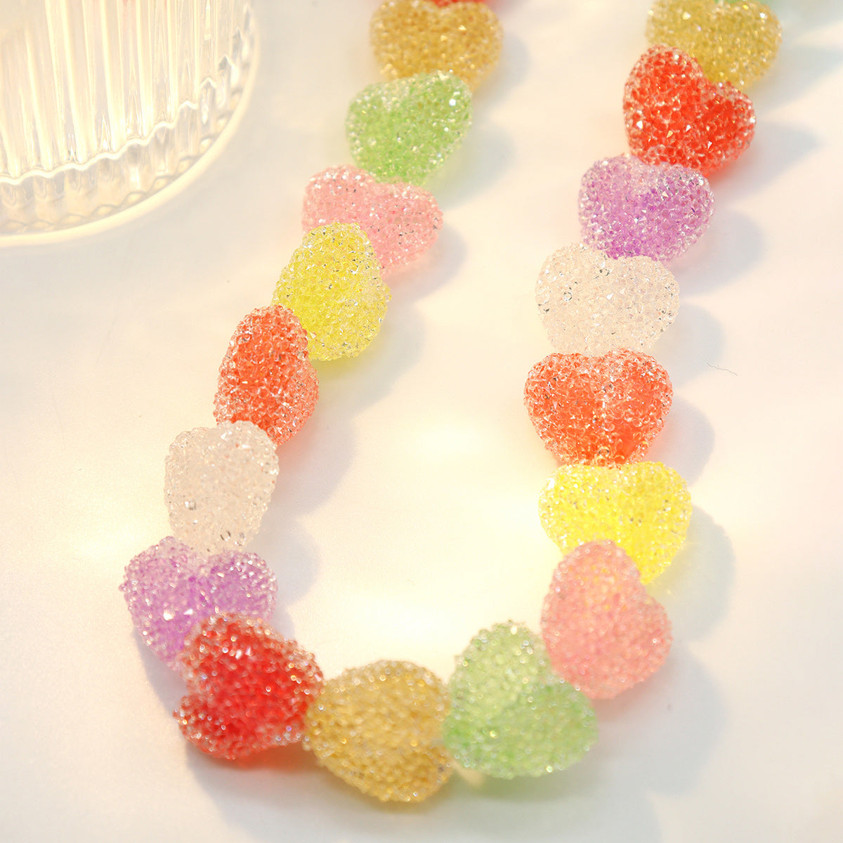 Sweet 925 Sterling Silver Colorful Heart Candy Bracelet