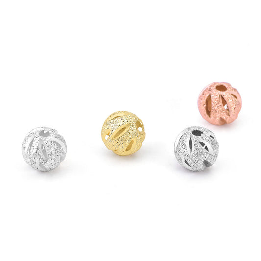 New Round Hollow 925 Sterling Silver DIY Beads