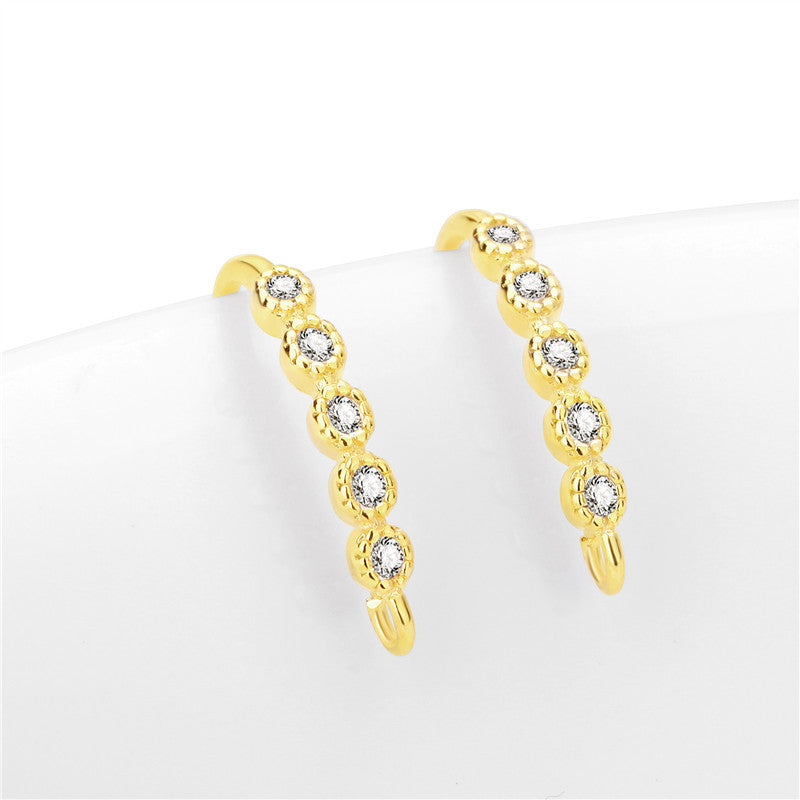 Modern CZ Waterdrop Leaf 925 Sterling Silver DIY Earrings Hooks