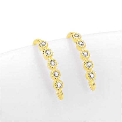 Modern CZ Waterdrop Leaf 925 Sterling Silver DIY Earrings Hooks