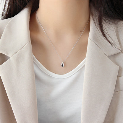 collarbone chain INS temperament light luxury high-end sense simple S925 pure silver water droplet pendant necklace for women