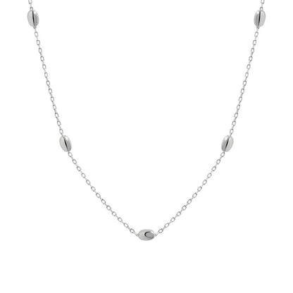 Minimal Geometry Oval Beads 925 Sterling Silver Necklace