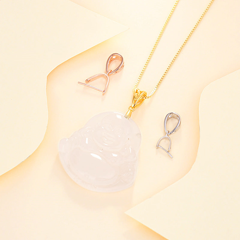 Modern Hollow U Shape 925 Sterling Silver DIY Bail