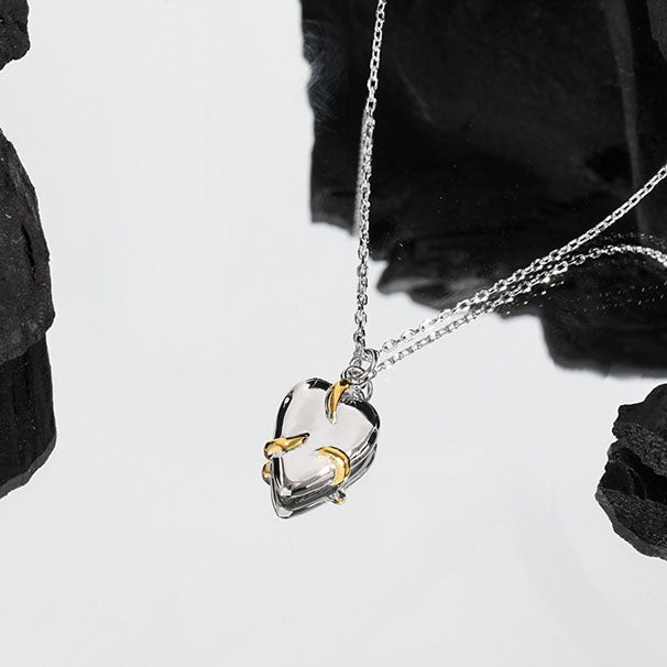 Mindful Embrace Heart 925 Sterling Silver Necklace