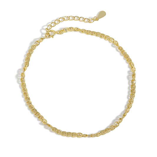 Minimal Interlock Chain 925 Sterling Silver Anklet
