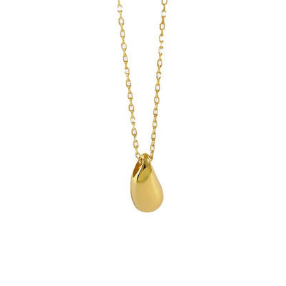collarbone chain INS temperament light luxury high-end sense simple S925 pure silver water droplet pendant necklace for women
