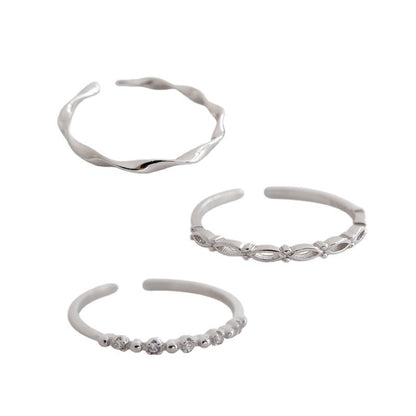 Fashion Yellow Stackable Chick 925 Sterling Silver Adjustable Ring Set