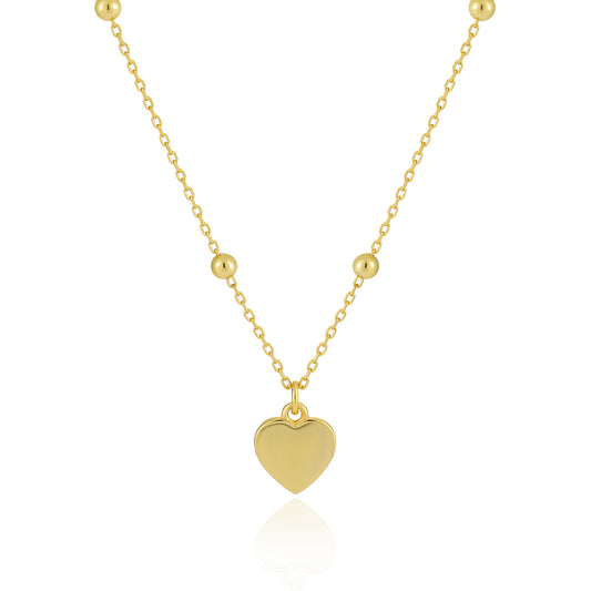 Girl Gift Simple Smoot Heart 925 Sterling Silver Necklace