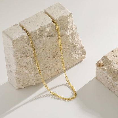 Minimal Interlock Chain 925 Sterling Silver Anklet