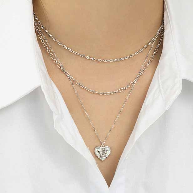 Choker Interlock 925 Sterling Silver Stacking Chain Necklace