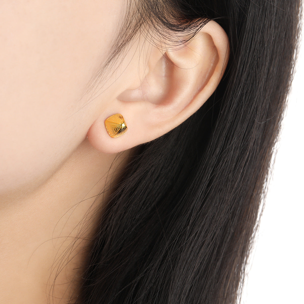 Mindful Irregular Triangular Pyramid 925 Sterling Silver Stud Earrings