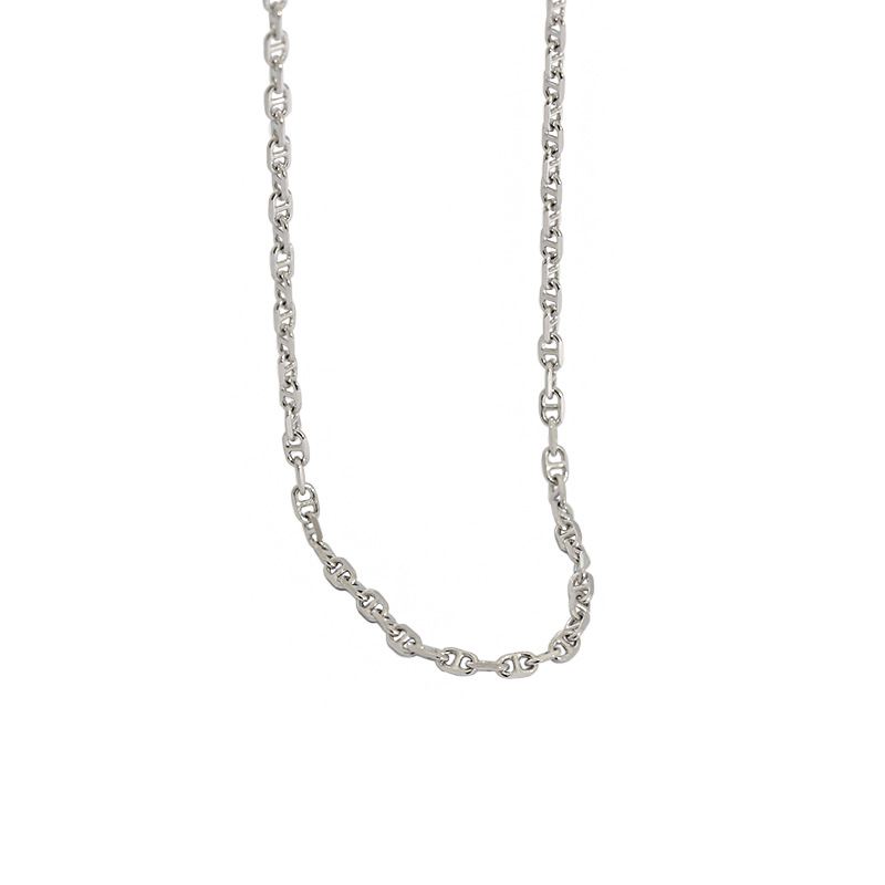 Choker Interlock 925 Sterling Silver Stacking Chain Necklace