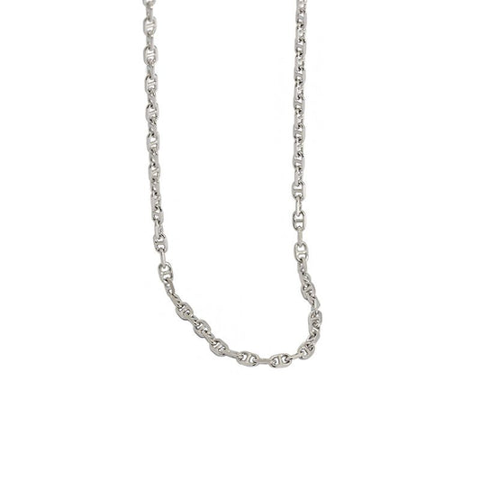 Choker Interlock 925 Sterling Silver Stacking Chain Necklace