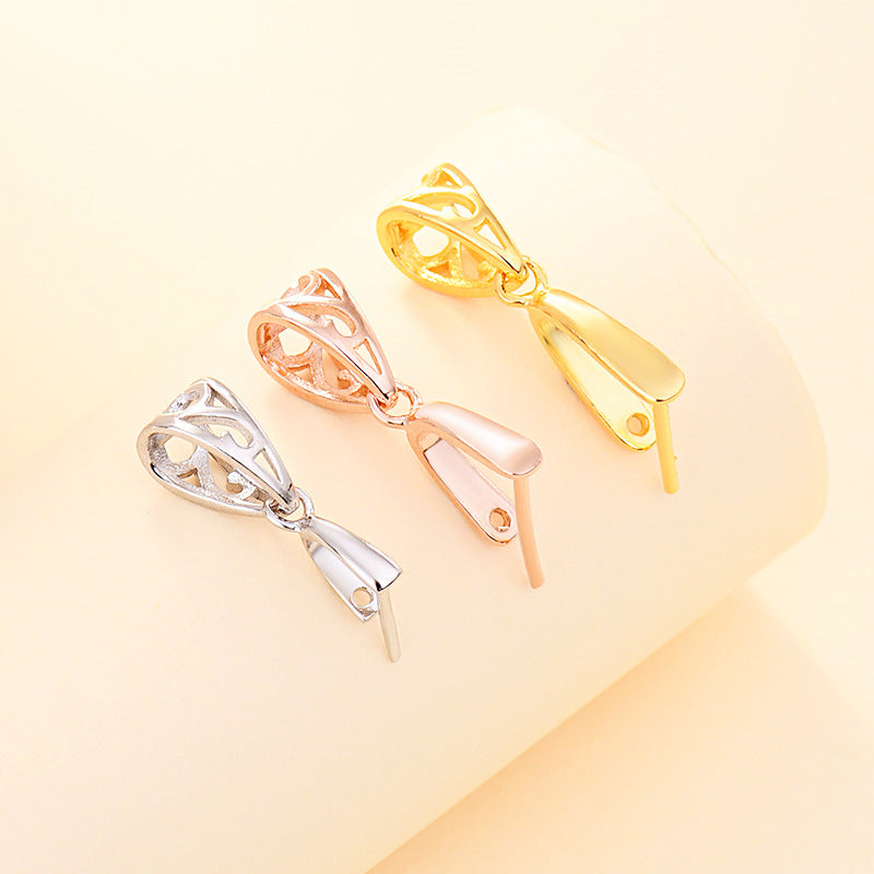 Modern Hollow U Shape 925 Sterling Silver DIY Bail