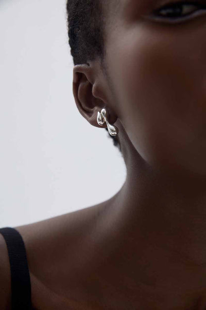 Mindful Electroforming Hollow Irregular Chunky Drop Waters Hypoallergenic S999 Sterling Silver Statement Earrings(Pre-Sale)