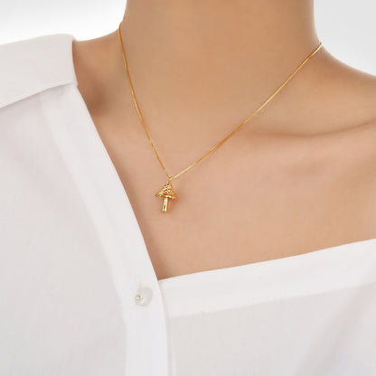 Women Daily Fashion Jewelry Holiday 925 Sterling Silver Holiday Irregular Mushroom Necklace