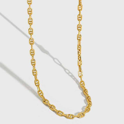 Choker Interlock 925 Sterling Silver Stacking Chain Necklace