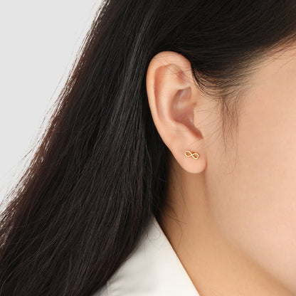 Gift Hollow Infinite ∞ 925 Sterling Silver Stud Earrings