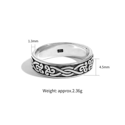 Patterned 925 Sterling Silver Ring
