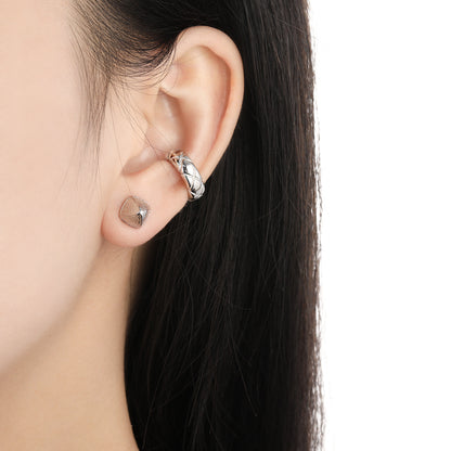 Mindful Irregular Triangular Pyramid 925 Sterling Silver Stud Earrings