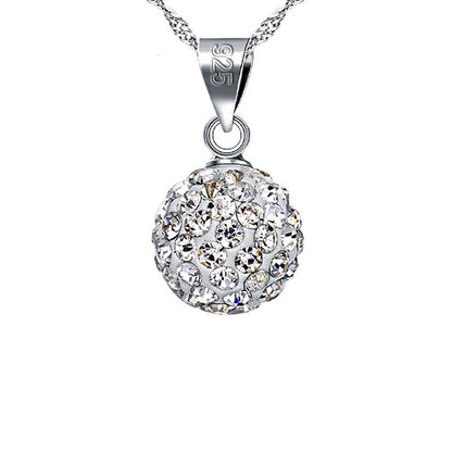 Fashion Round CZ Ball 925 Sterling Silver DIY Pendant