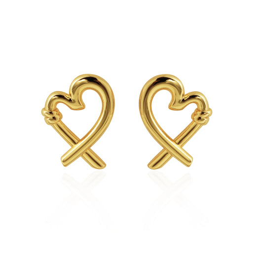 Honey Moon Hollow Heart 999 Sterling Silver Romantic Fine Jewelry Women’s Stud Earrings