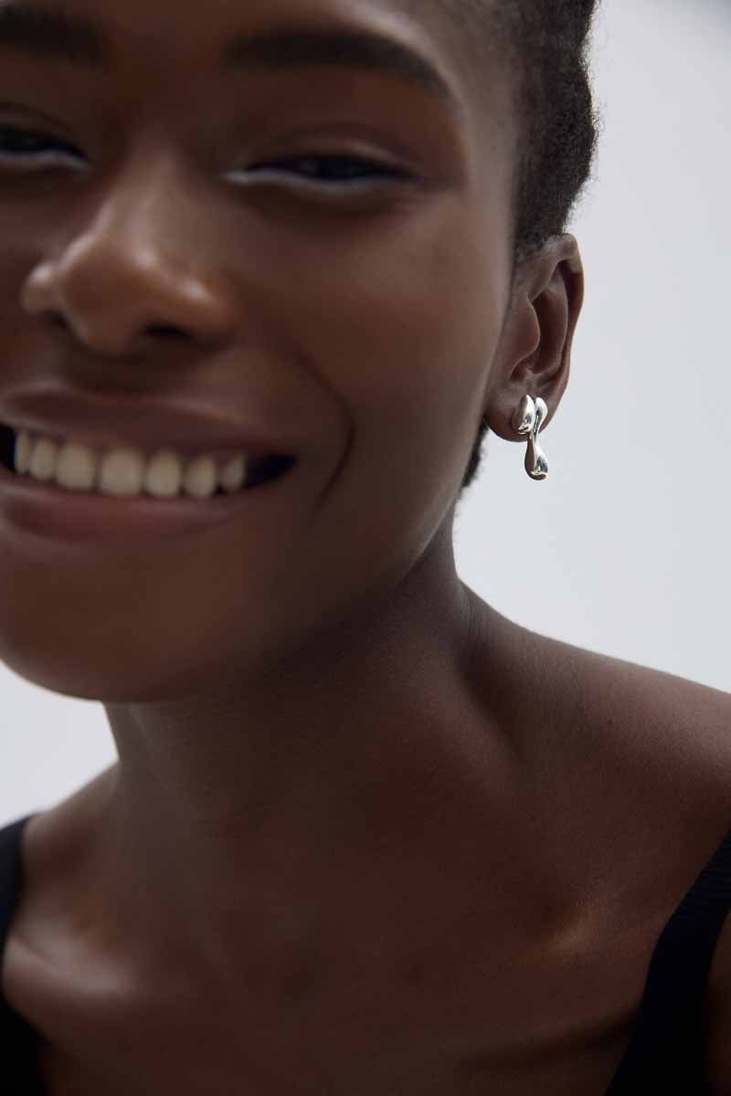 Mindful Electroforming Hollow Irregular Chunky Drop Waters Hypoallergenic S999 Sterling Silver Statement Earrings(Pre-Sale)