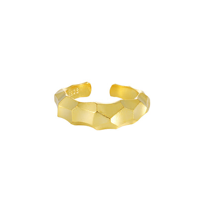 Modern Geometry Irreguar Rhombus 925 Sterling Silver Adjustable Ring