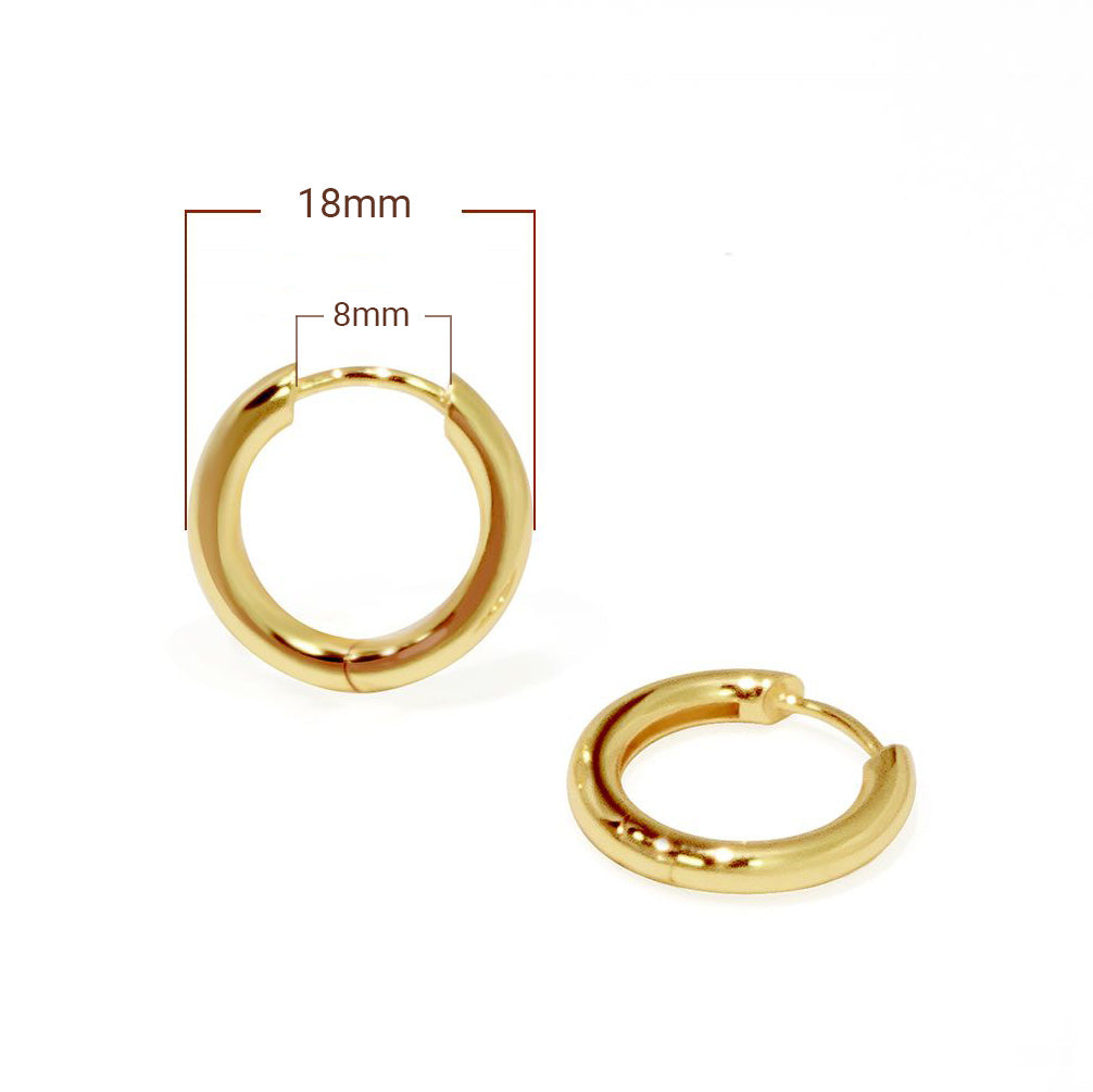 Minimalist 925 Sterling Silver Plain Hoop Earrings