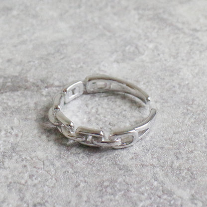 Hollow Chain 925 Sterling Silver Adjustable Ring