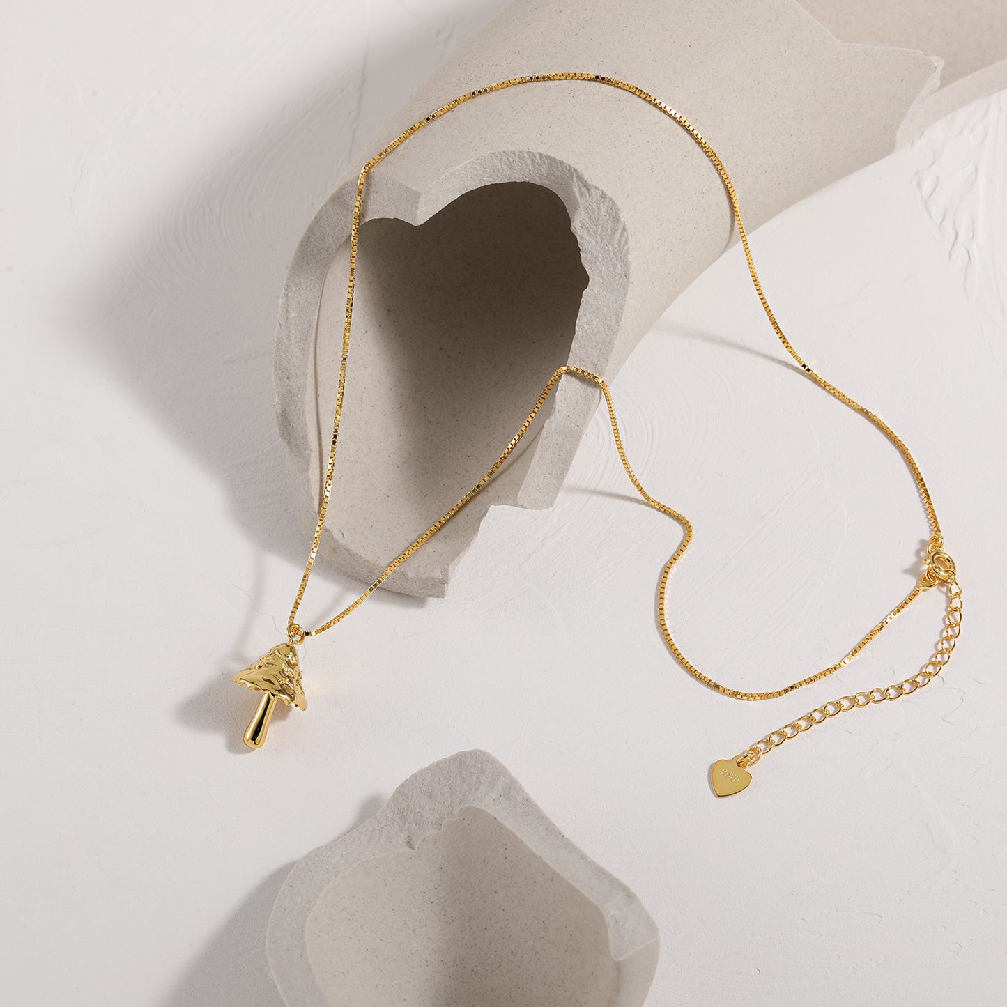 Women Daily Fashion Jewelry Holiday 925 Sterling Silver Holiday Irregular Mushroom Necklace