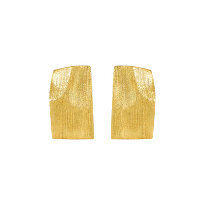 Fashion Geometry Irregular Rectangle Paper 925 Sterling Silver Stud Earrings